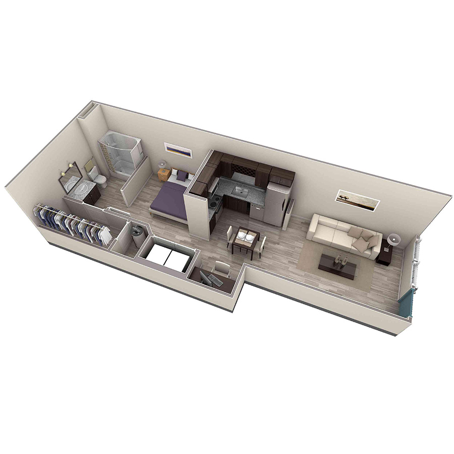 Studio Grand Courtyard floor plan