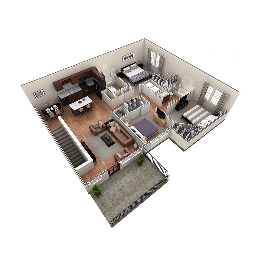 3 BR Grand Overlook floor plan