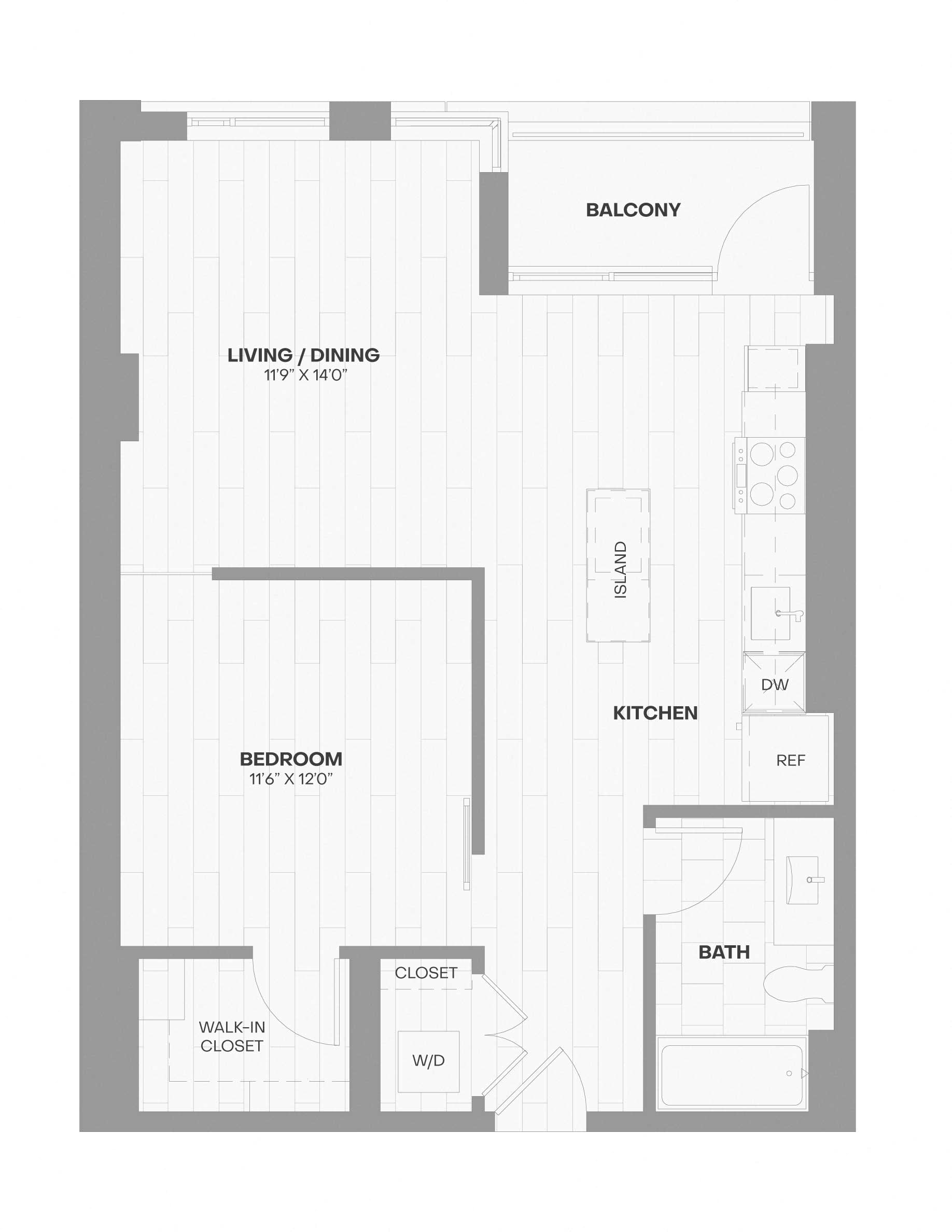 1 Bed/1 Bath-X15 floor plan