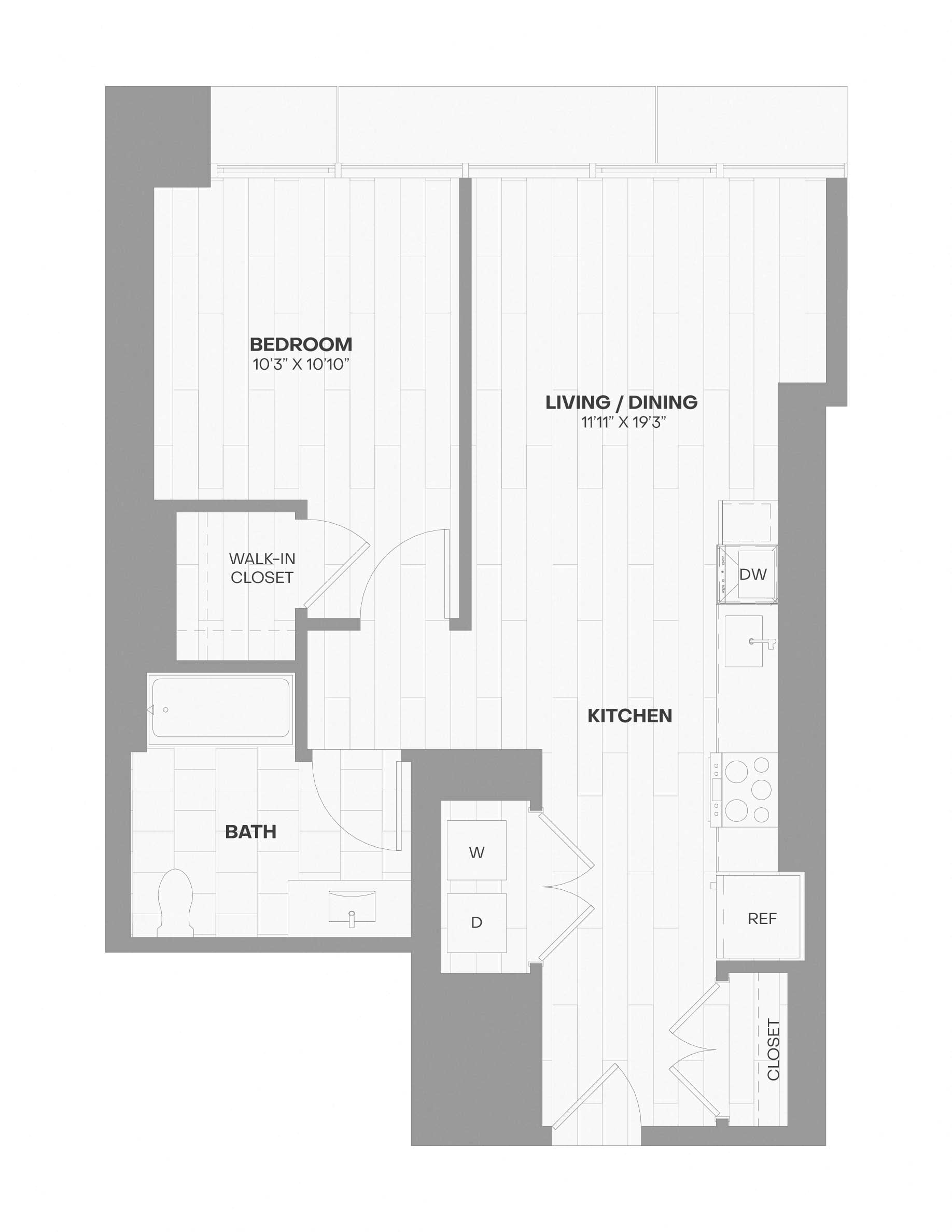 1 Bed/1 Bath-310 floor plan