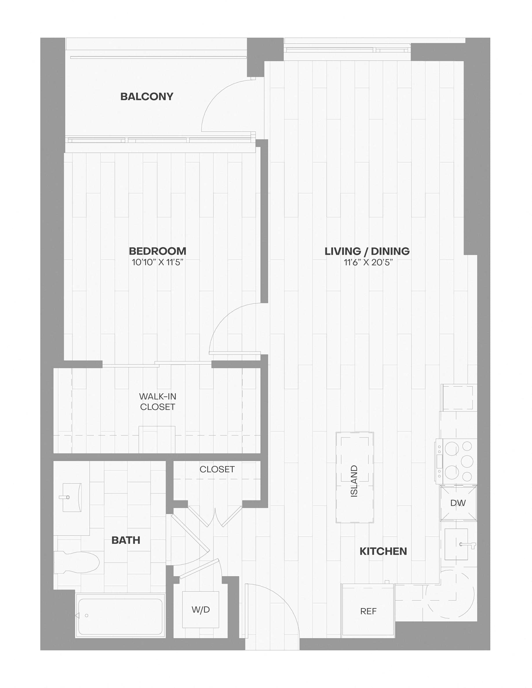 1 Bed/1 Bath-X13 floor plan