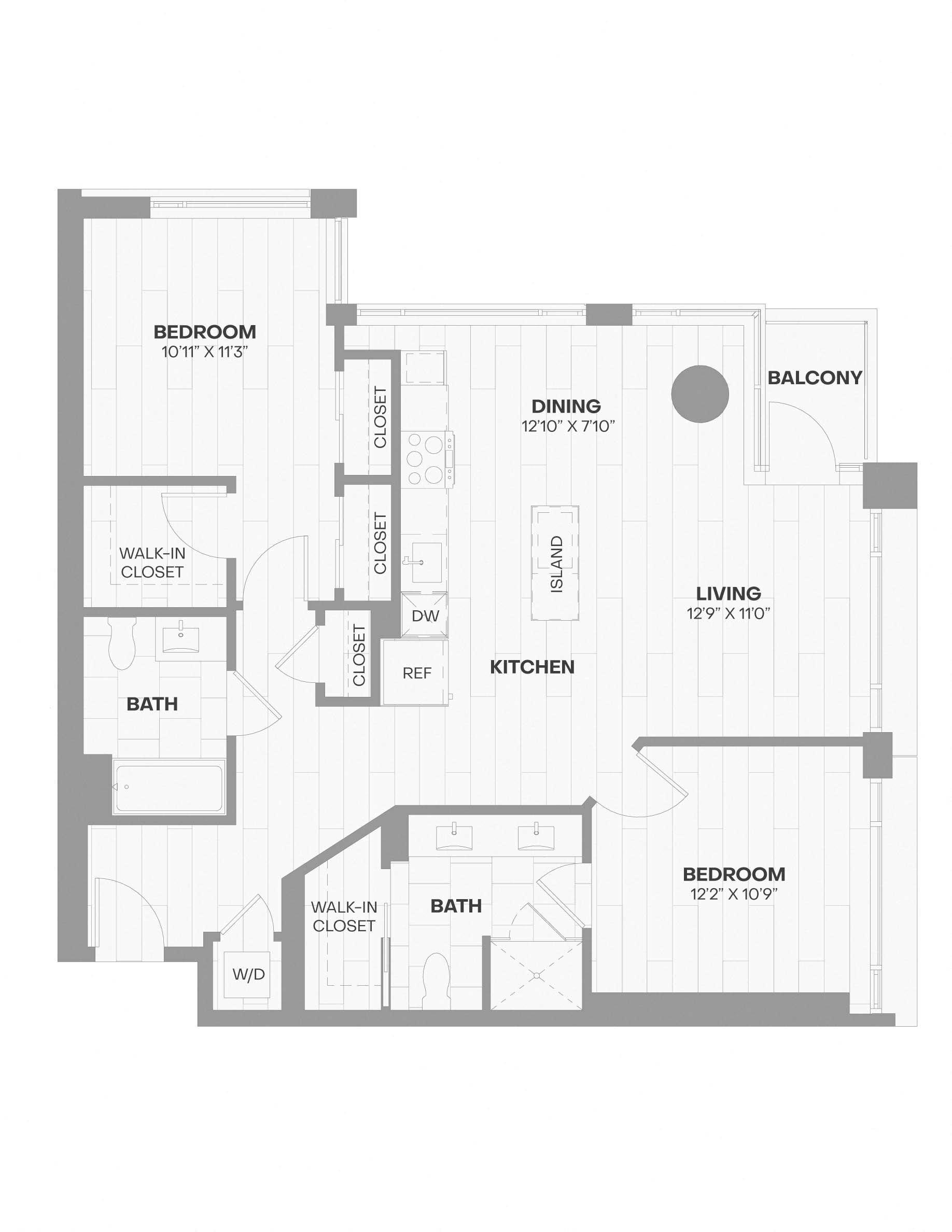 2 Bed/2 Bath-X00 floor plan