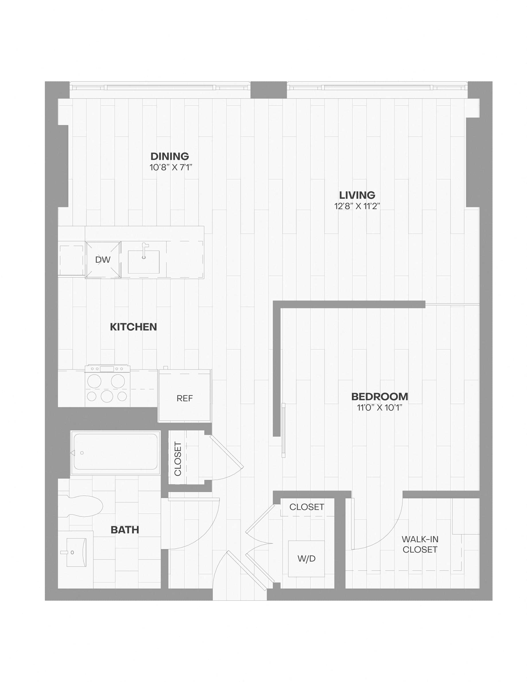 1 Bed/1 Bath-713 floor plan