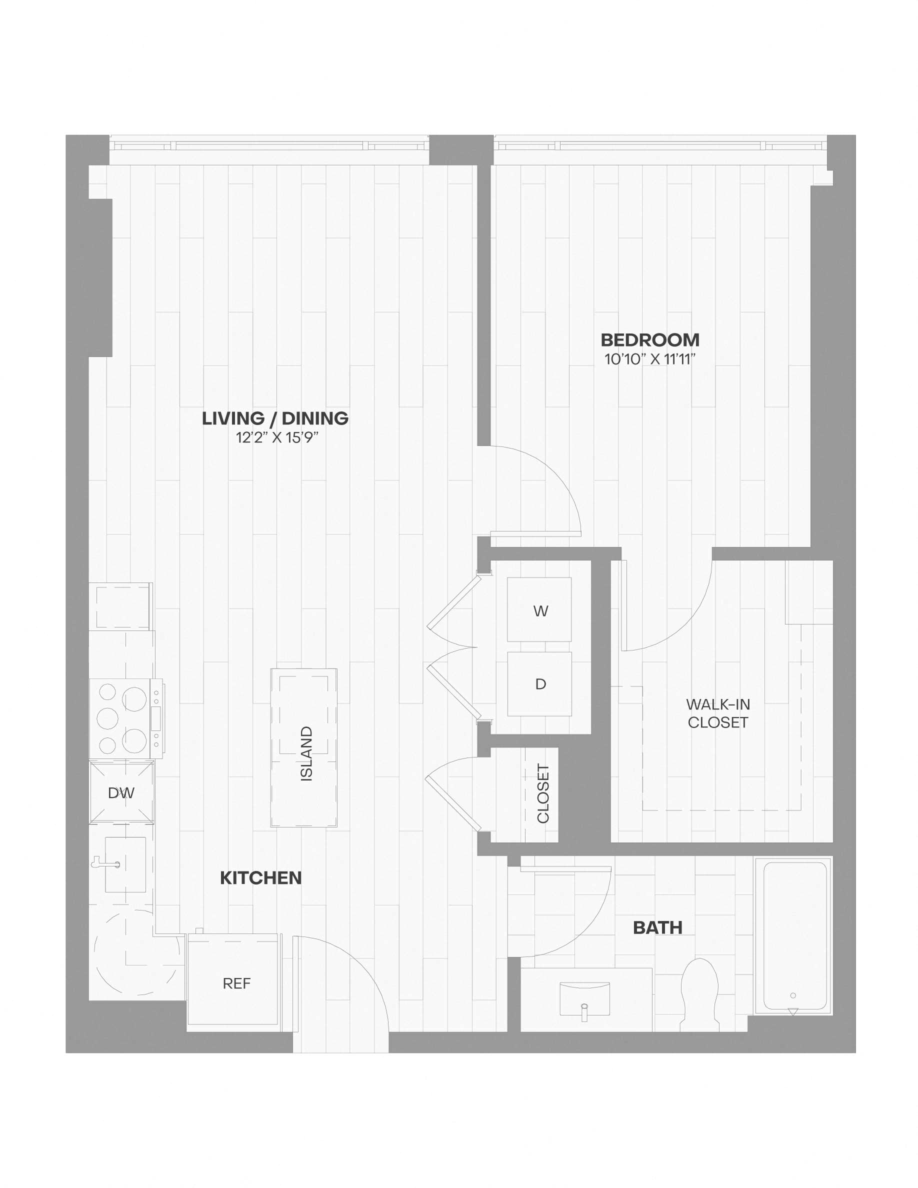 1 Bed/1 Bath-712 floor plan