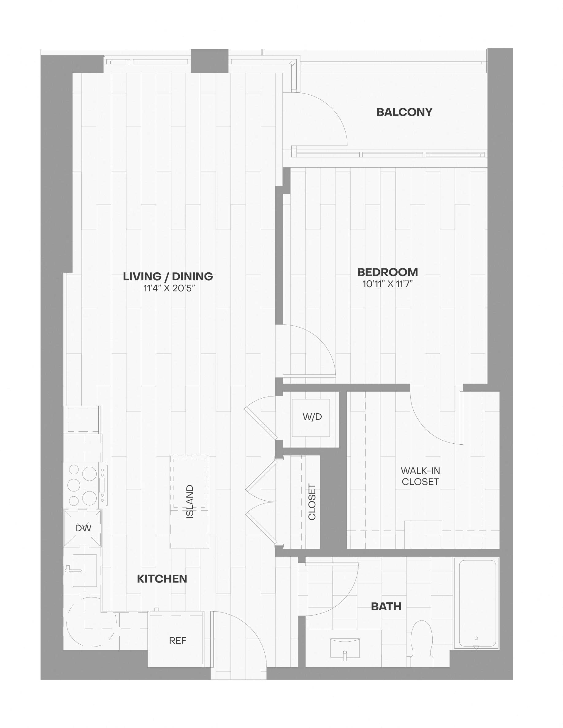 1 Bed/1 Bath-X06 floor plan