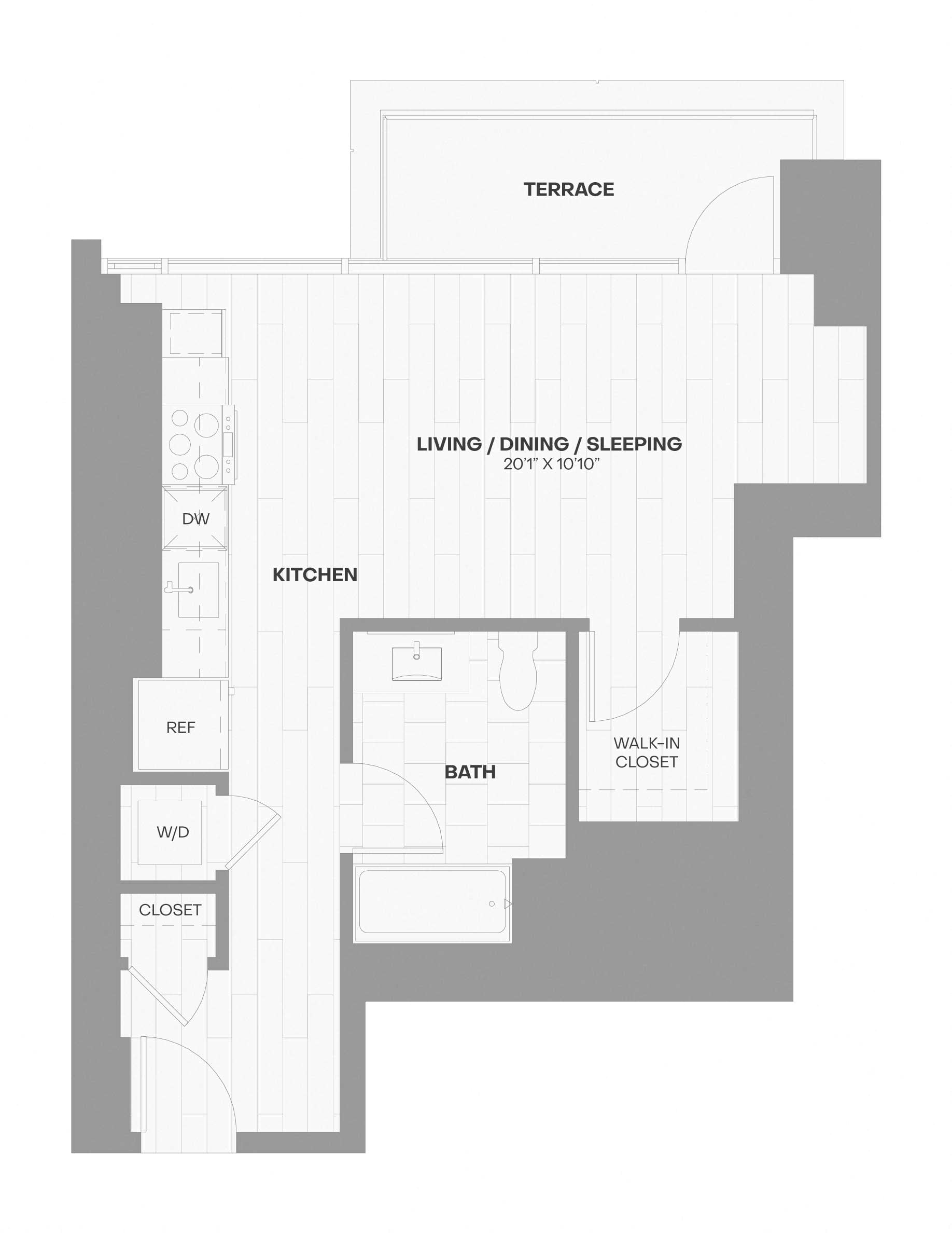 Studio-505 floor plan