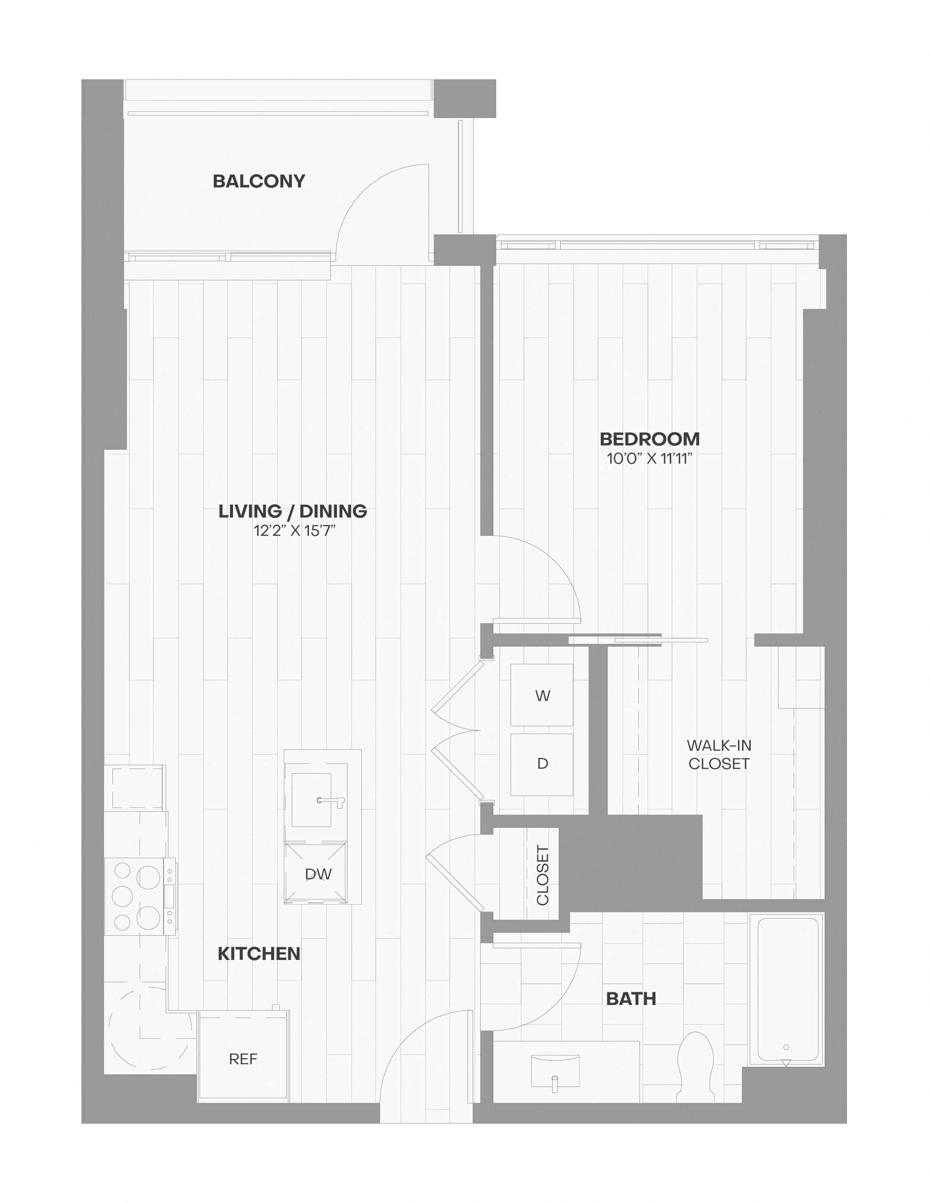 1 Bed/1 Bath-X12 floor plan
