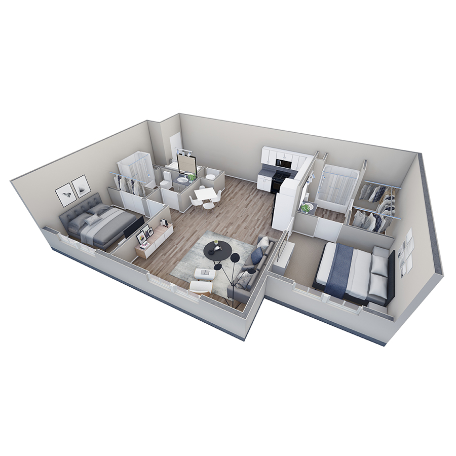 2-2 BR Retreat Overlook floor plan