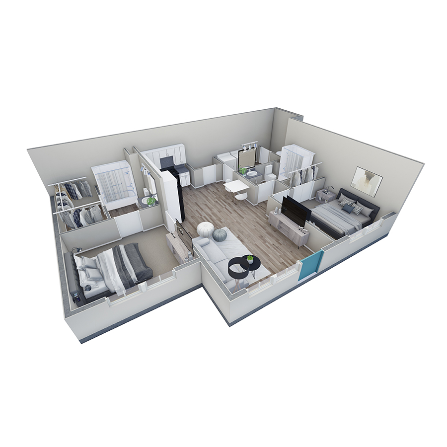 2-2 BR Horizon Courtyard floor plan