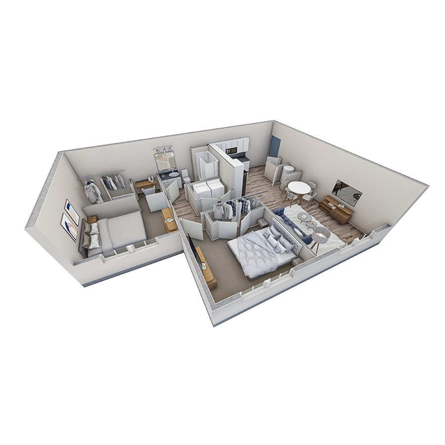 2-1 BR Horizon Overlook floor plan