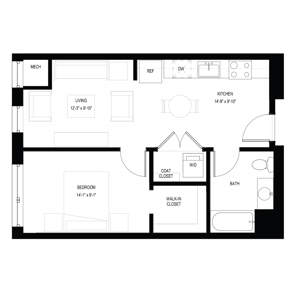 1 Bed A floor plan