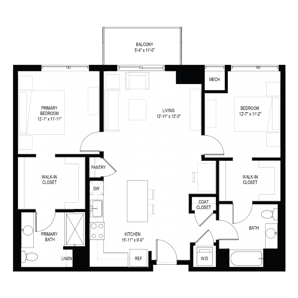 2 Bed E floor plan