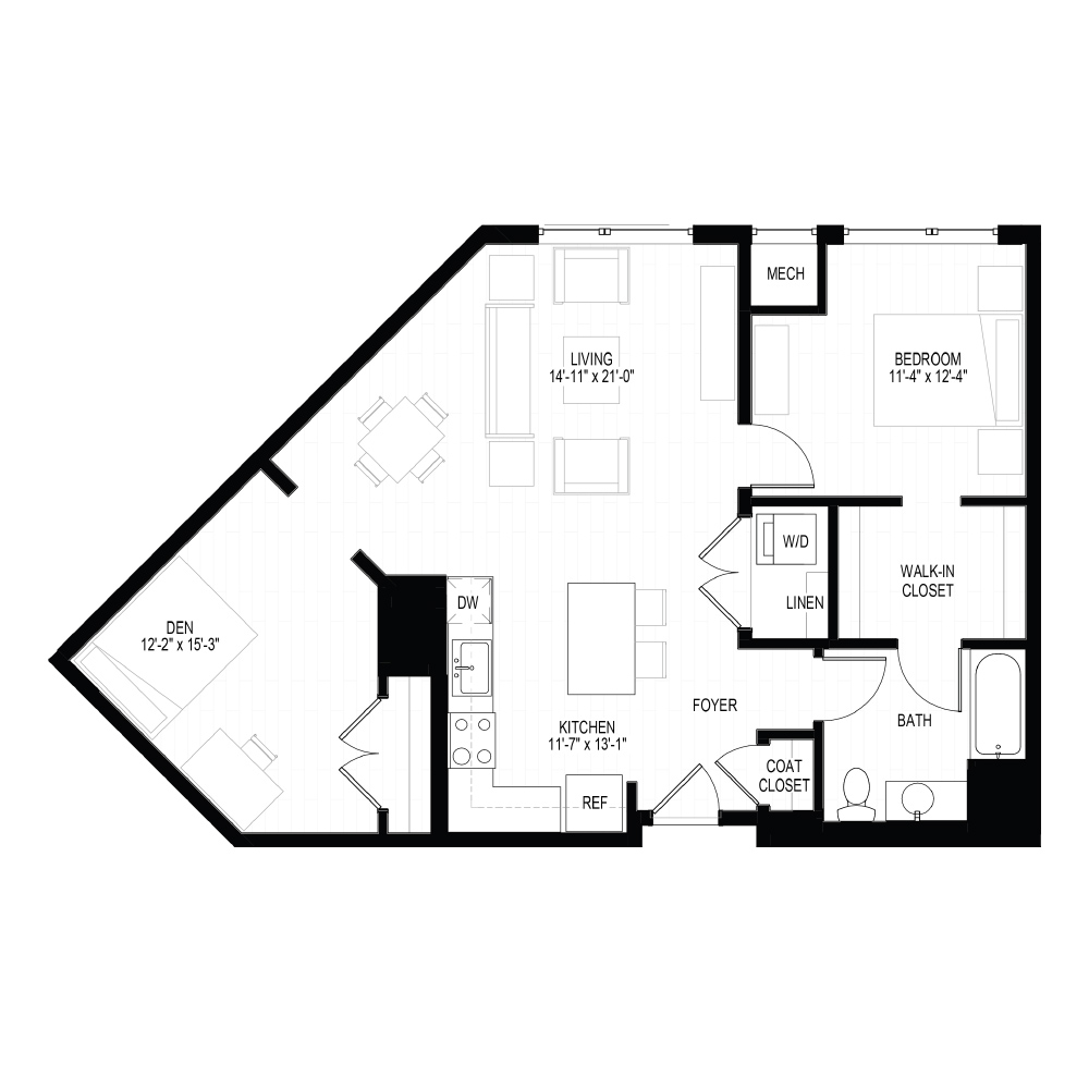 2 Bed Den B floor plan