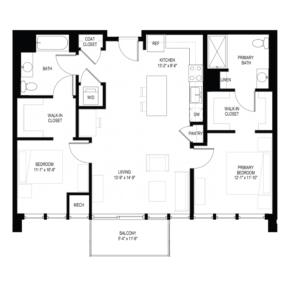 2 Bed B floor plan