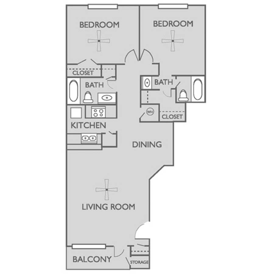 2 x 2 floor plan