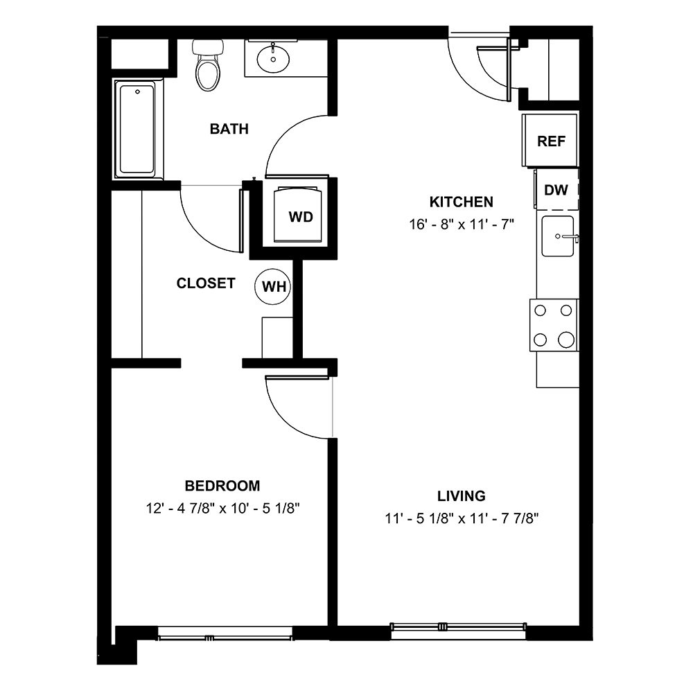 1-1C floor plan