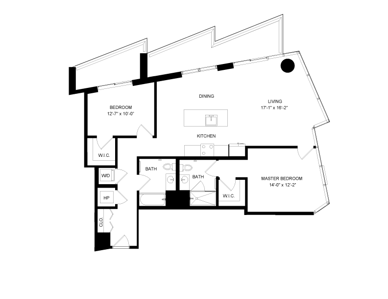 2 Bed-2 Bath-16 floor plan