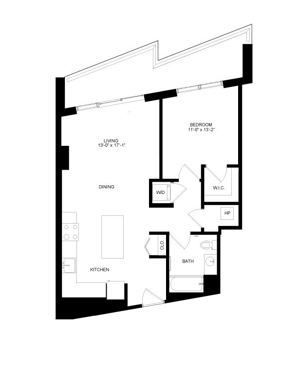 1 Bed-1 Bath-8 floor plan