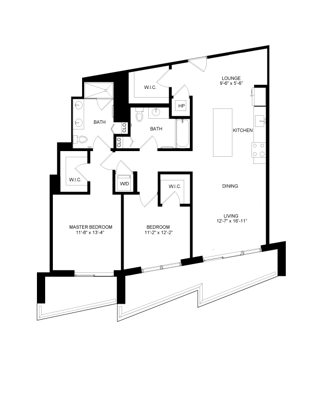 2 Bed-2 Bath-11 floor plan