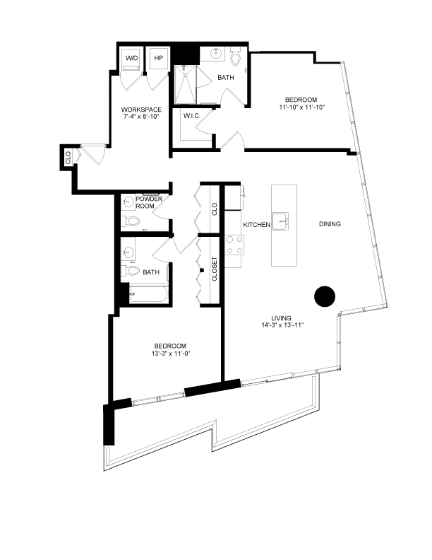 2 Bed-2.5 Bath-17 floor plan