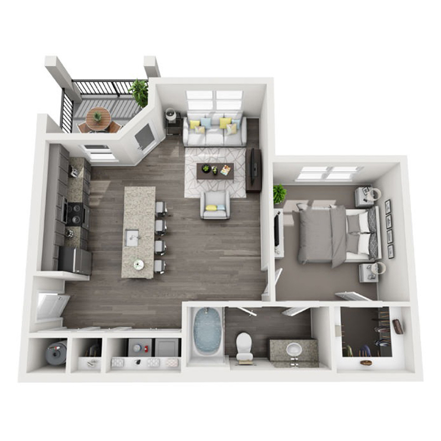 A-2- 1x1 floor plan
