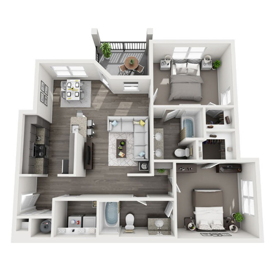 B-2- 2x2 floor plan