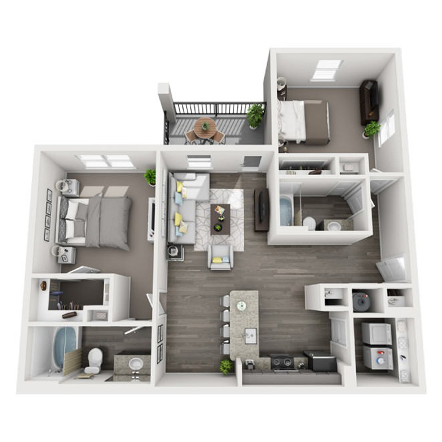 B-1- 2x2 floor plan