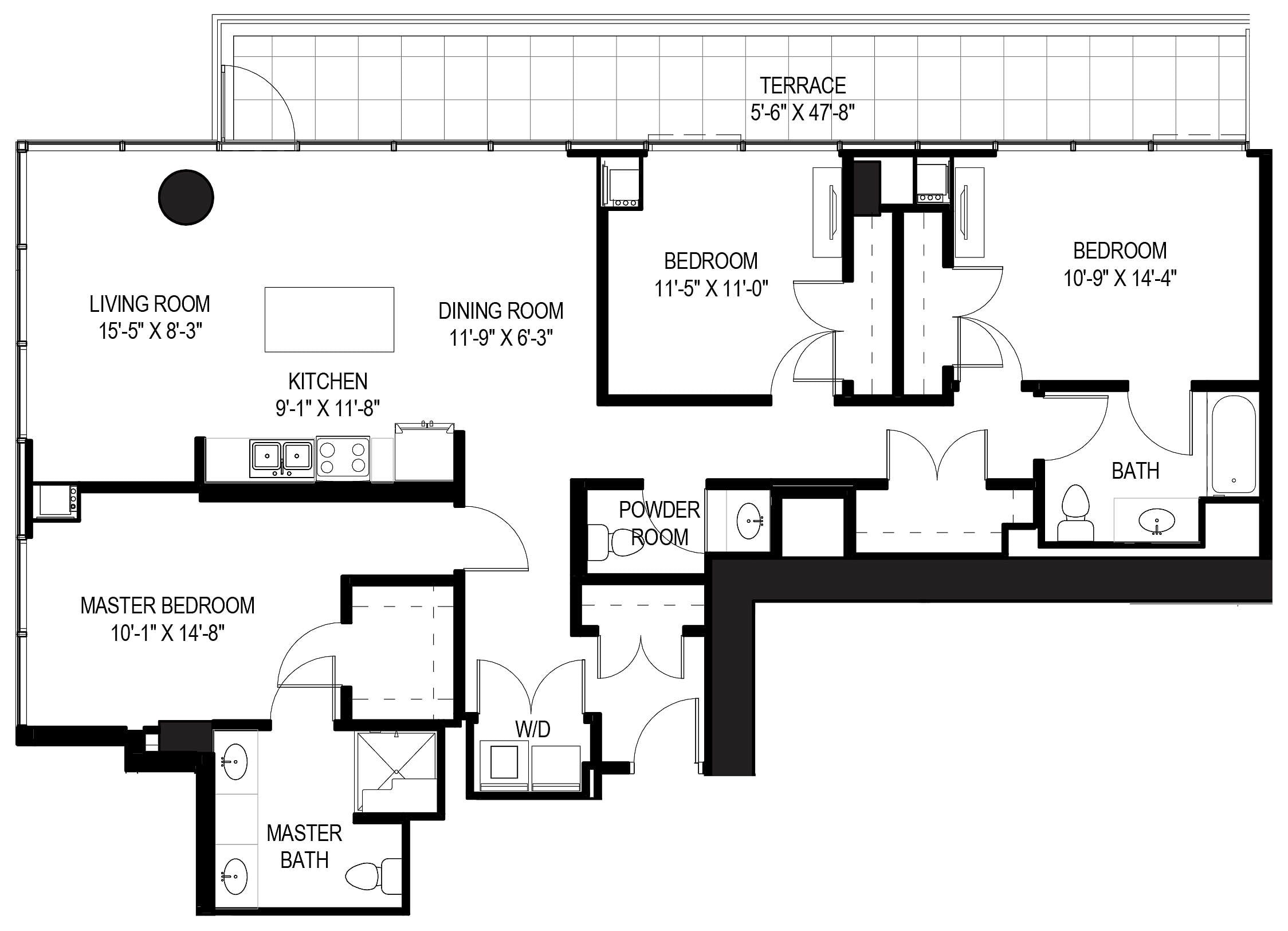 3 Bed/3 Bath Penthouse-3301 floor plan