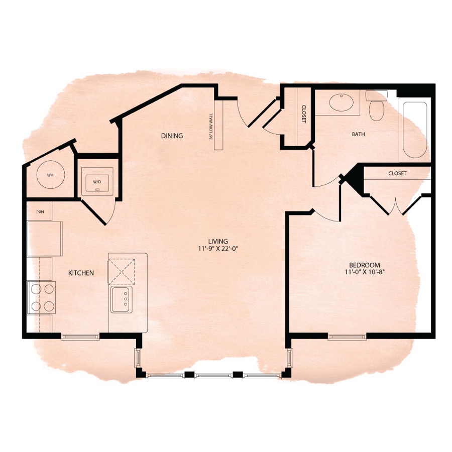 Portland Flats A2 floor plan
