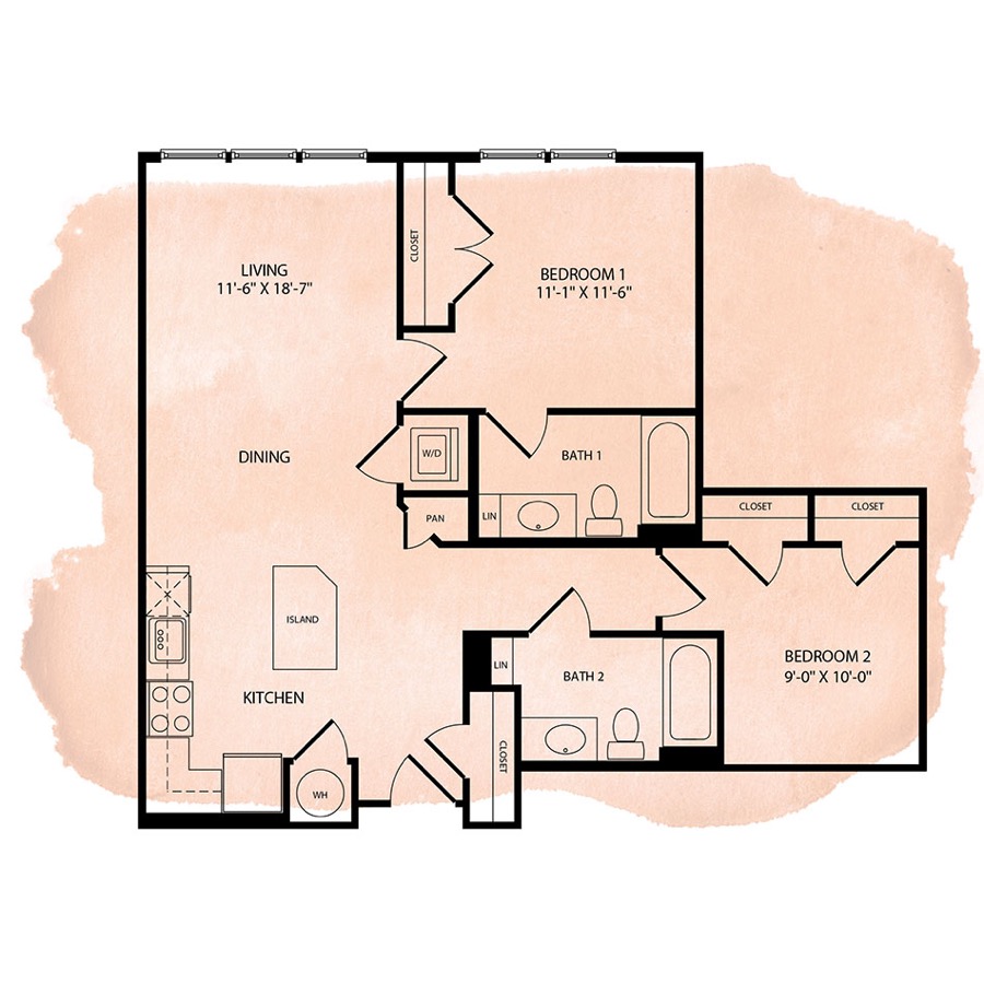 Portland Flats B1 floor plan
