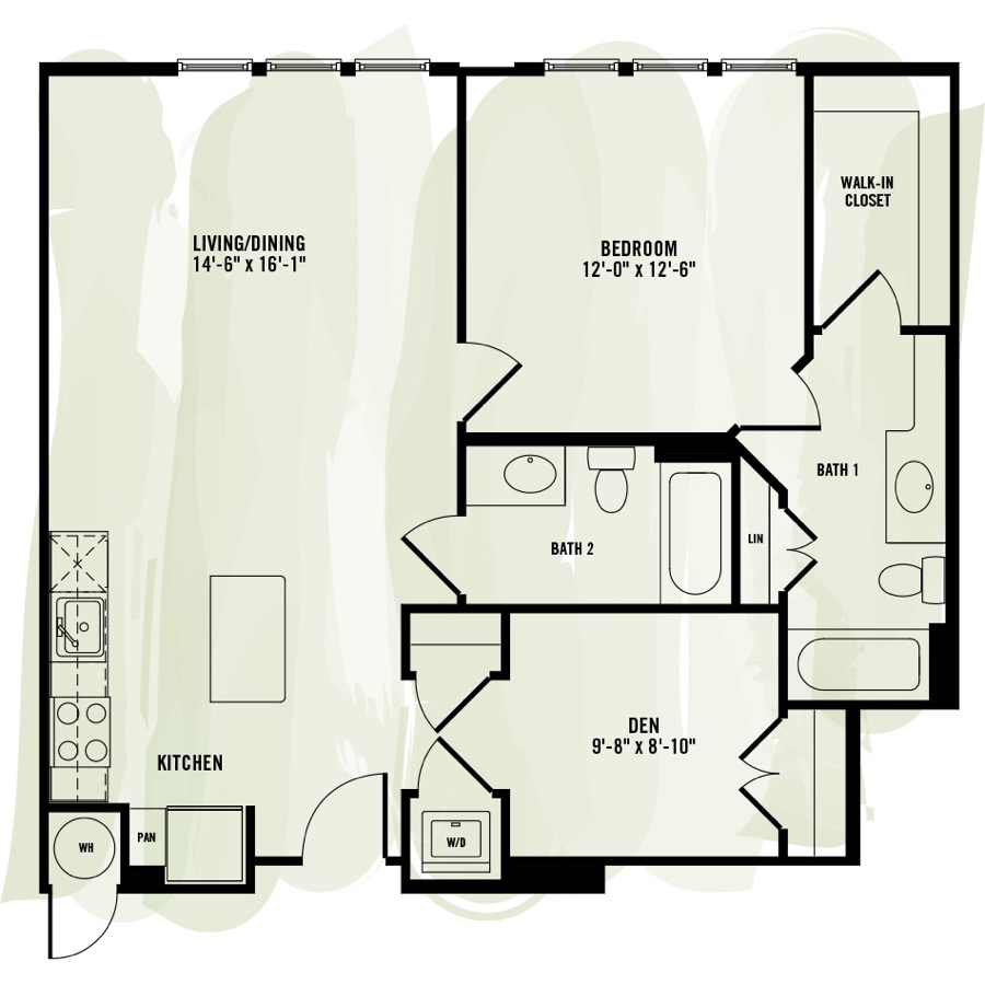 Brookland Works 1P floor plan
