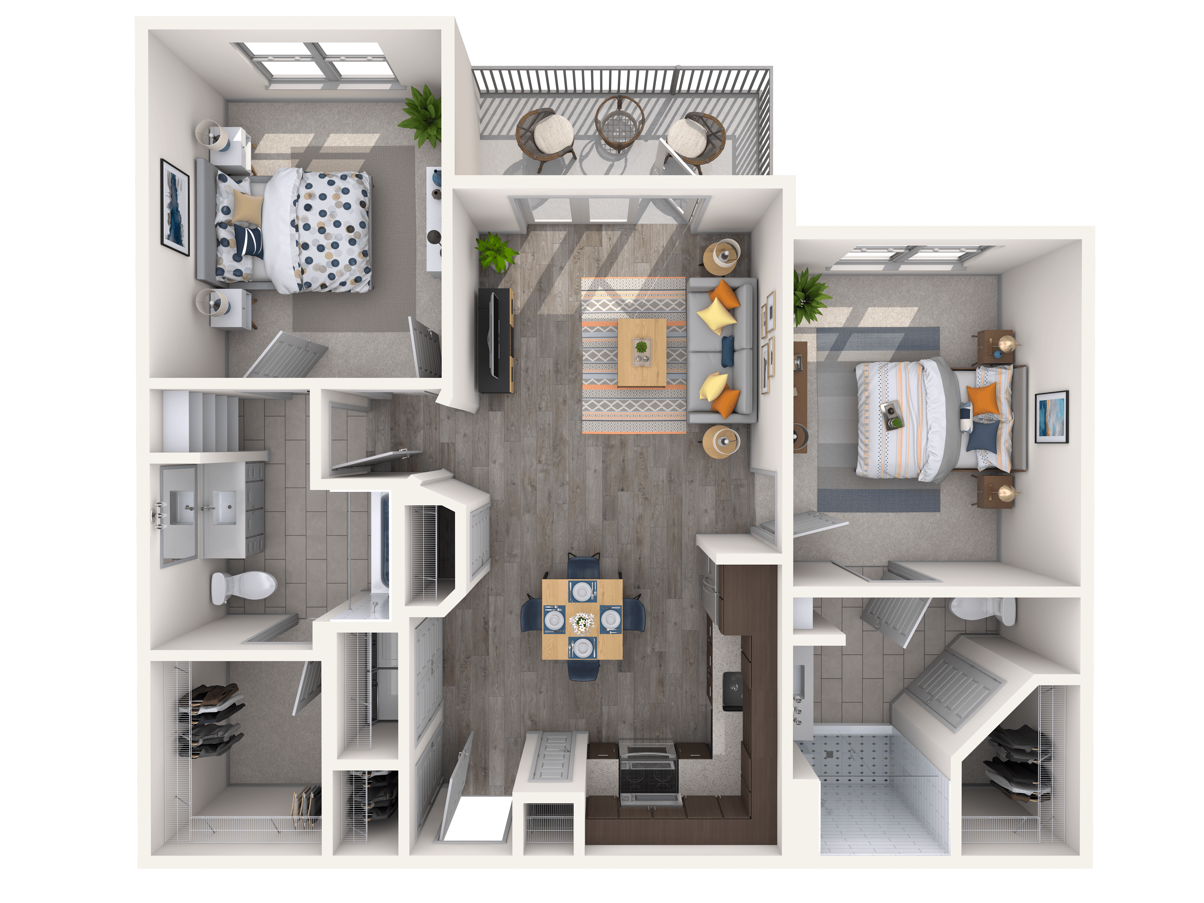 Herringbone floor plan