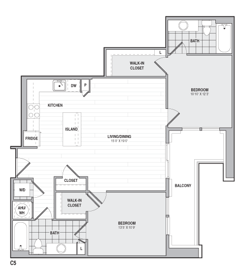 2Bed/2Bath-C5 floor plan
