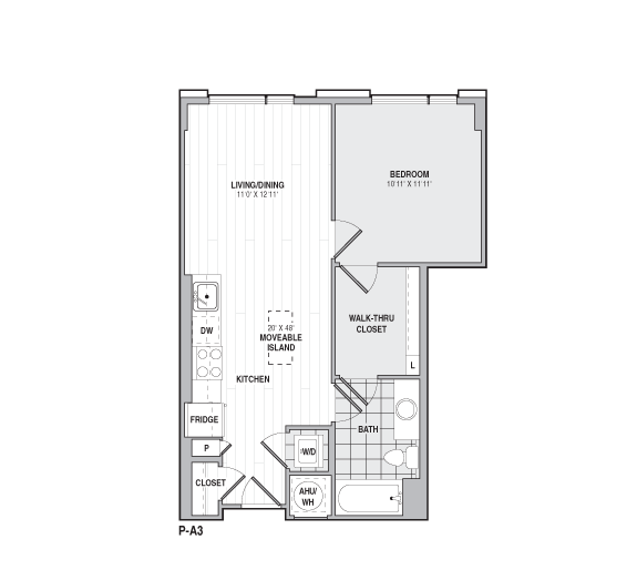 1Bed/1Bath-P-A3 floor plan