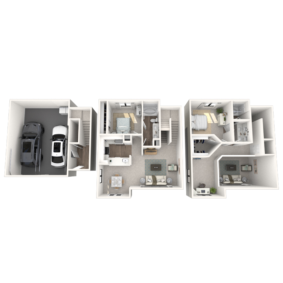 2x2 B4 TH floor plan