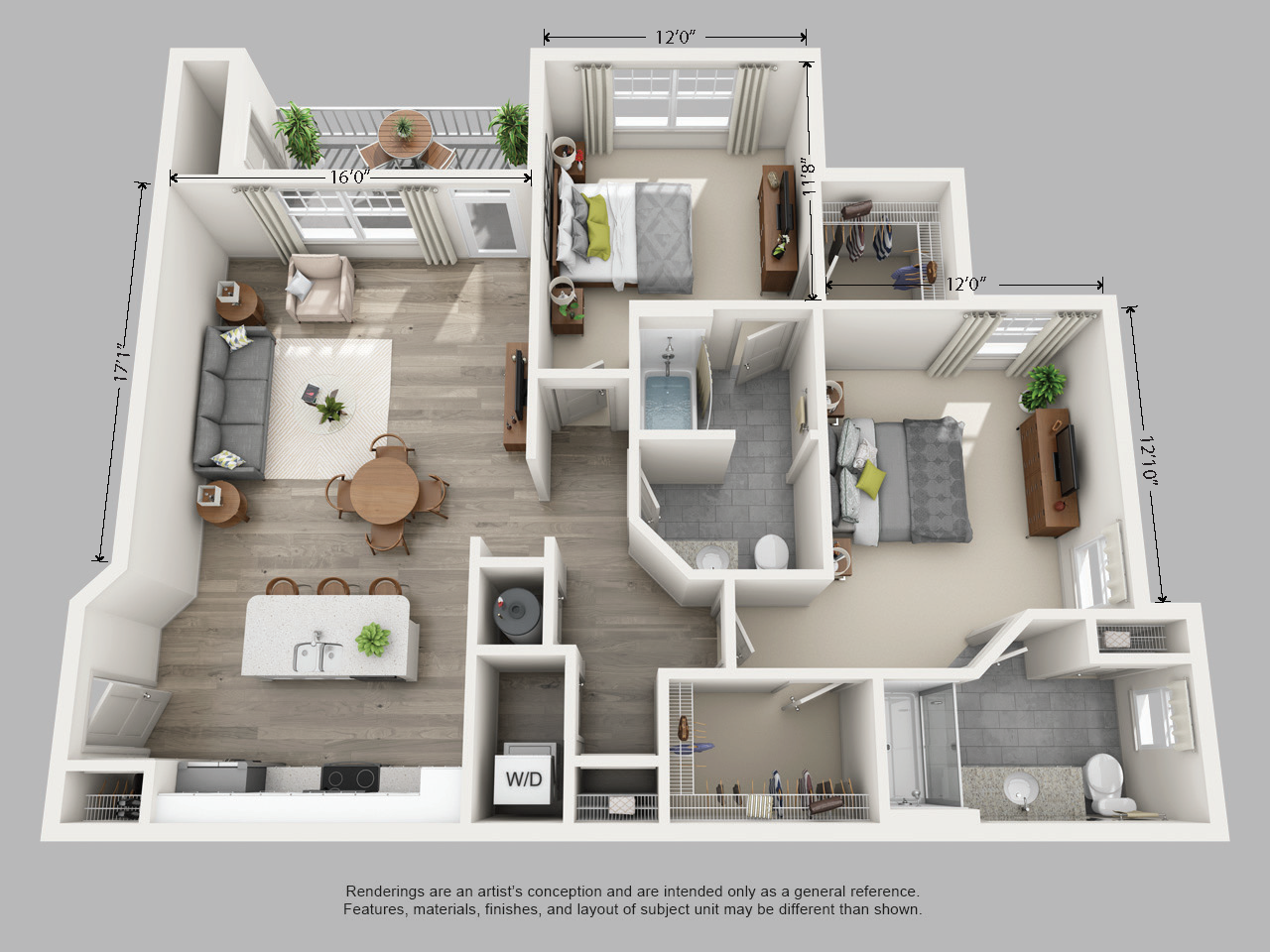 Saunders Balcony floor plan