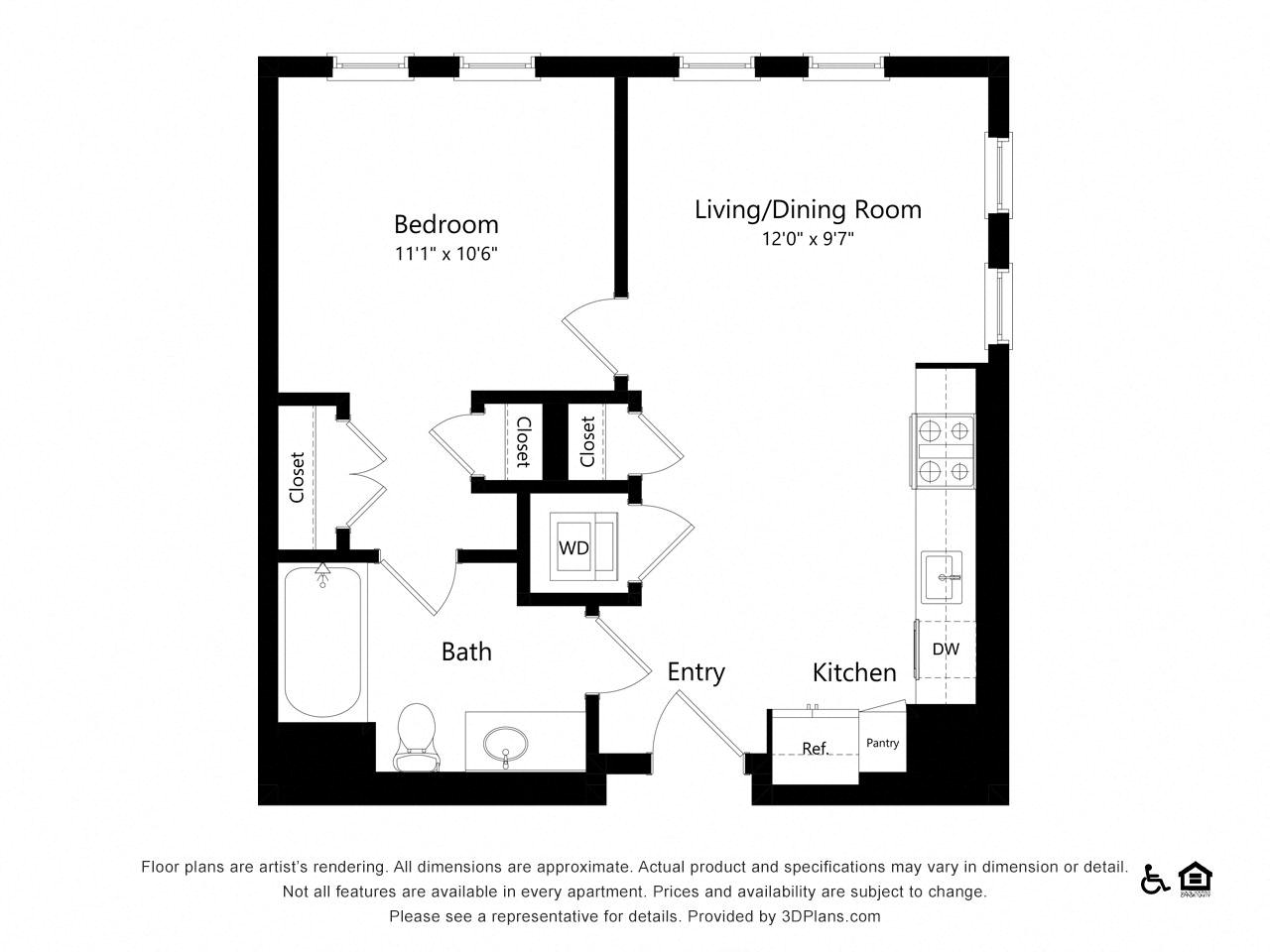 1Q-1 floor plan