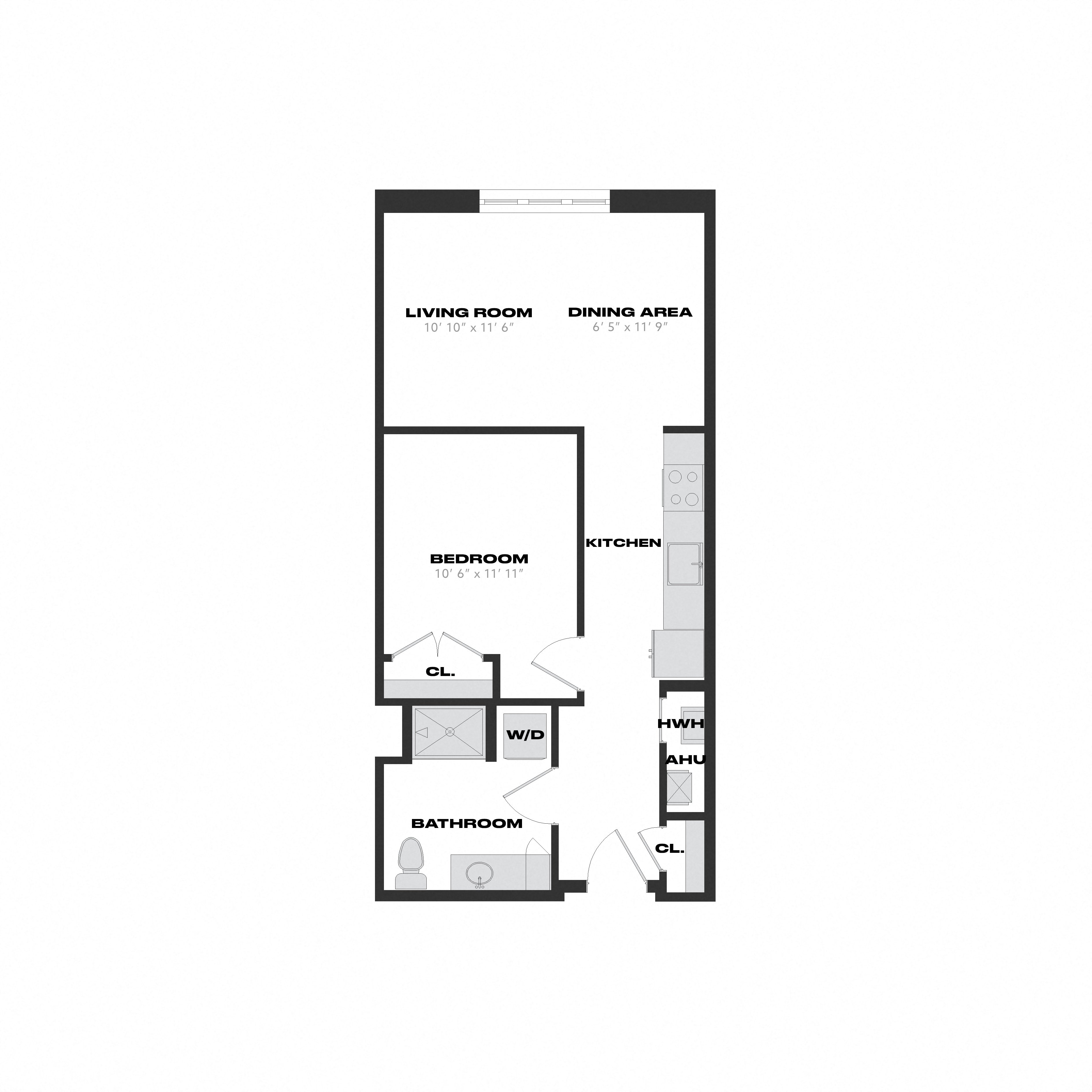 1 Bed/1 Bath-J7 floor plan