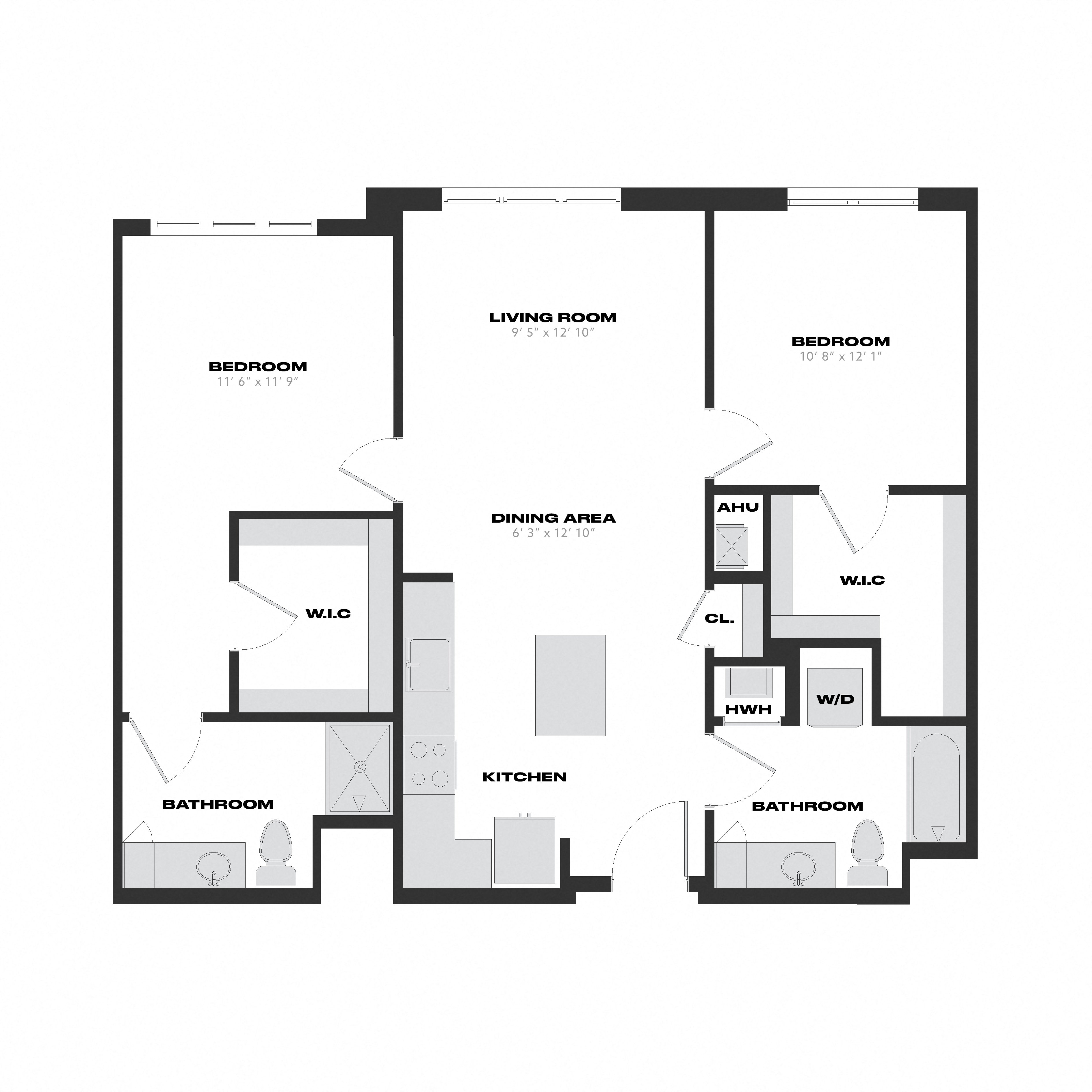 2 Bed/2 Bath-B4 floor plan