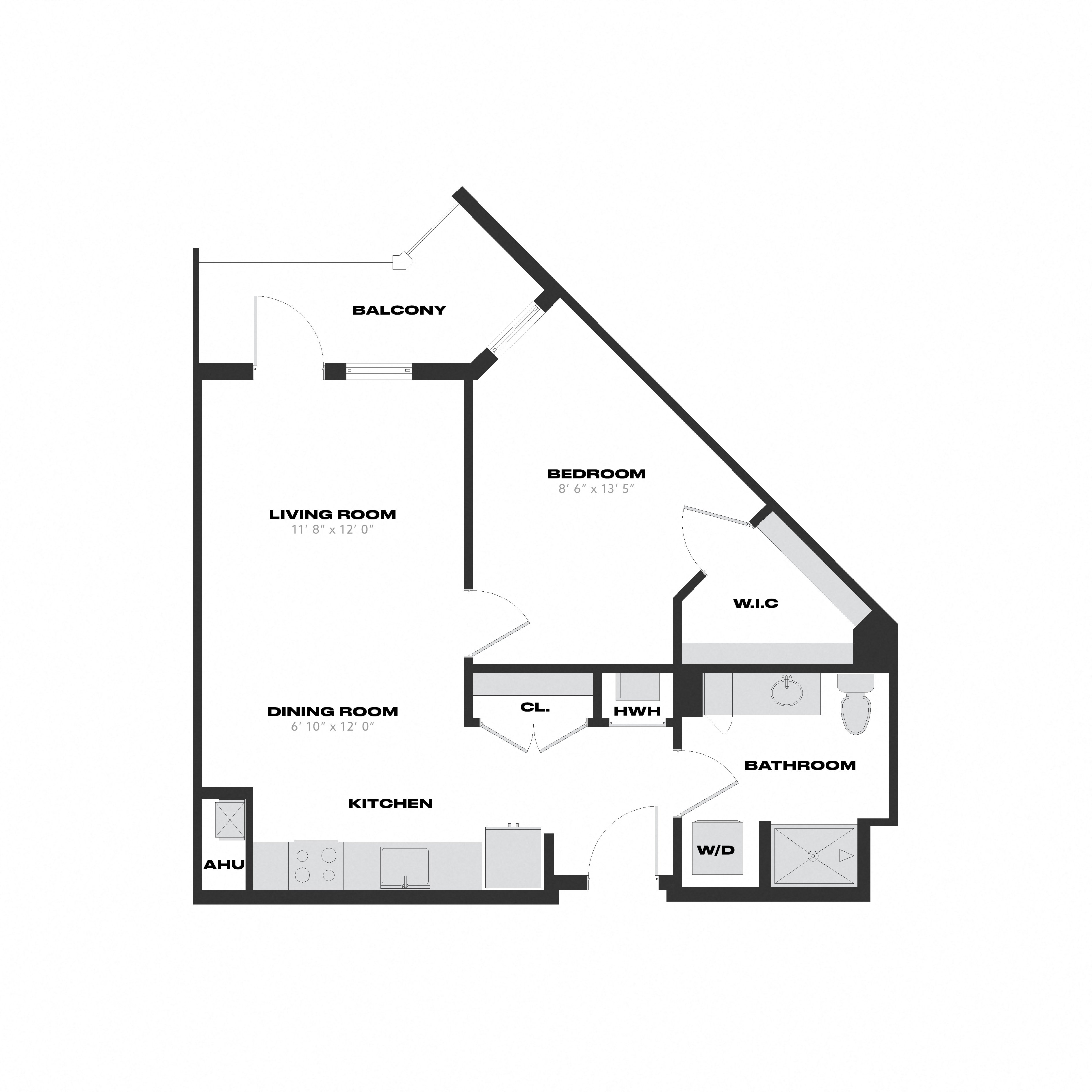 1 Bed/1 Bath-A2 floor plan