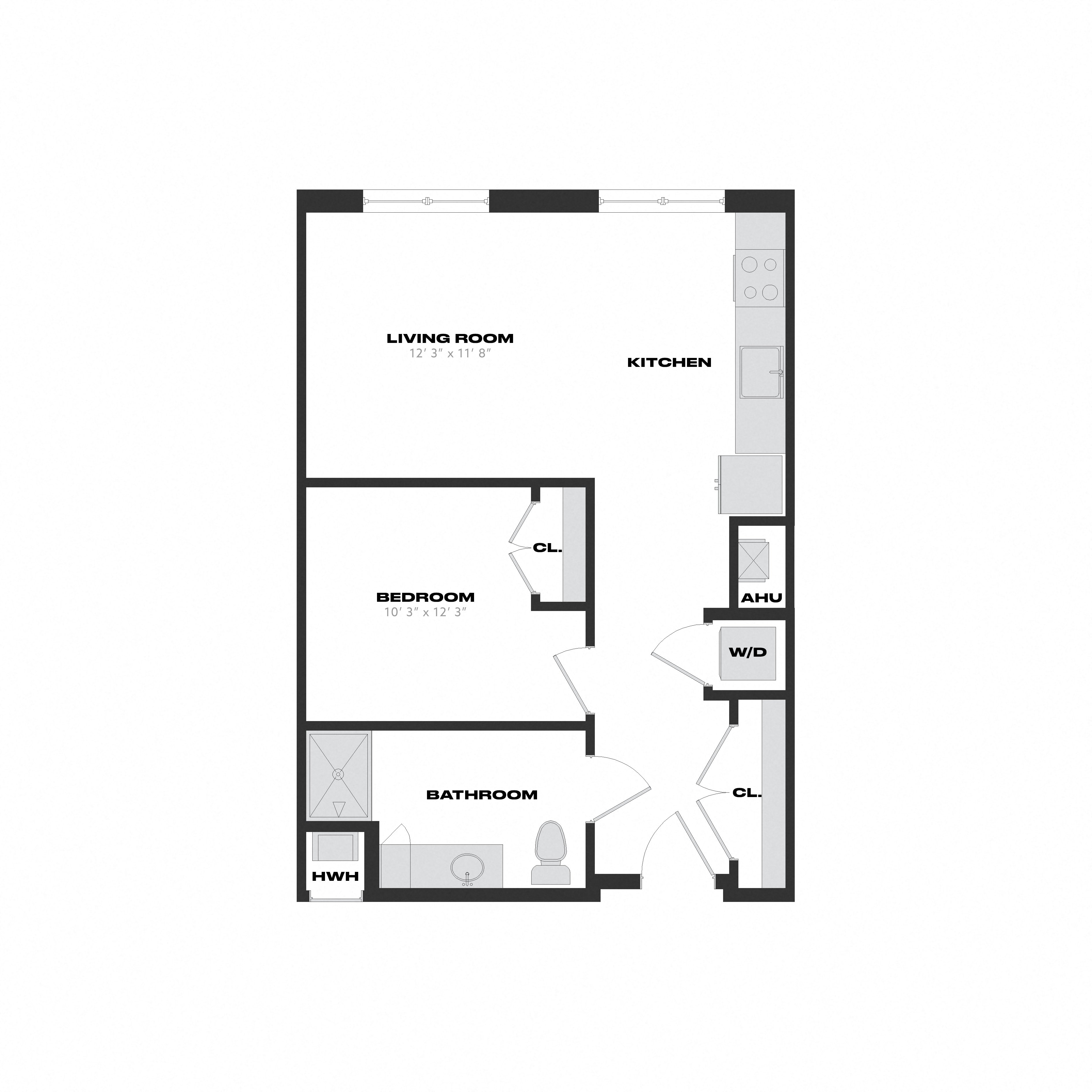 1 Bed/1 Bath-J5 floor plan