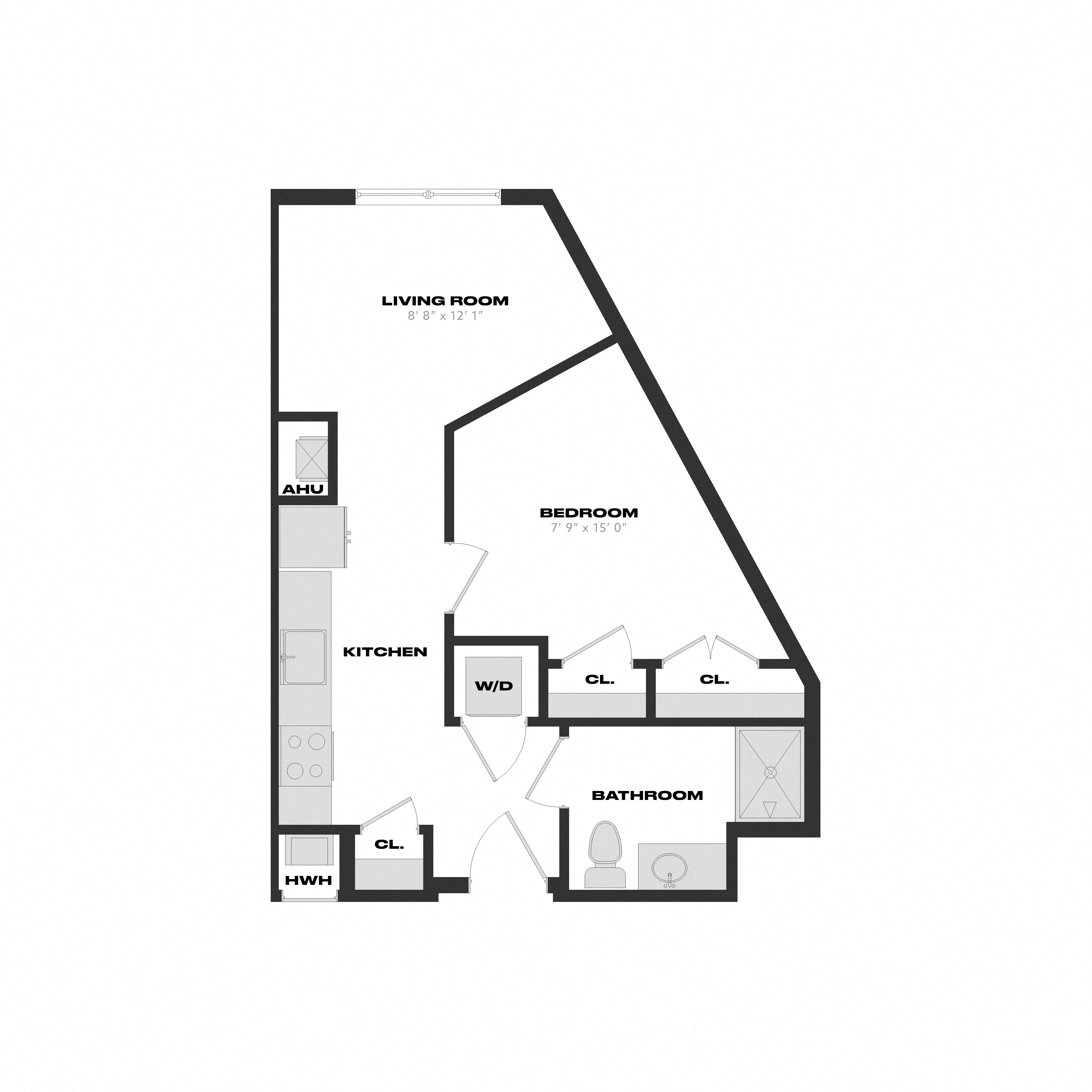 1 Bed/1 Bath-J3 floor plan