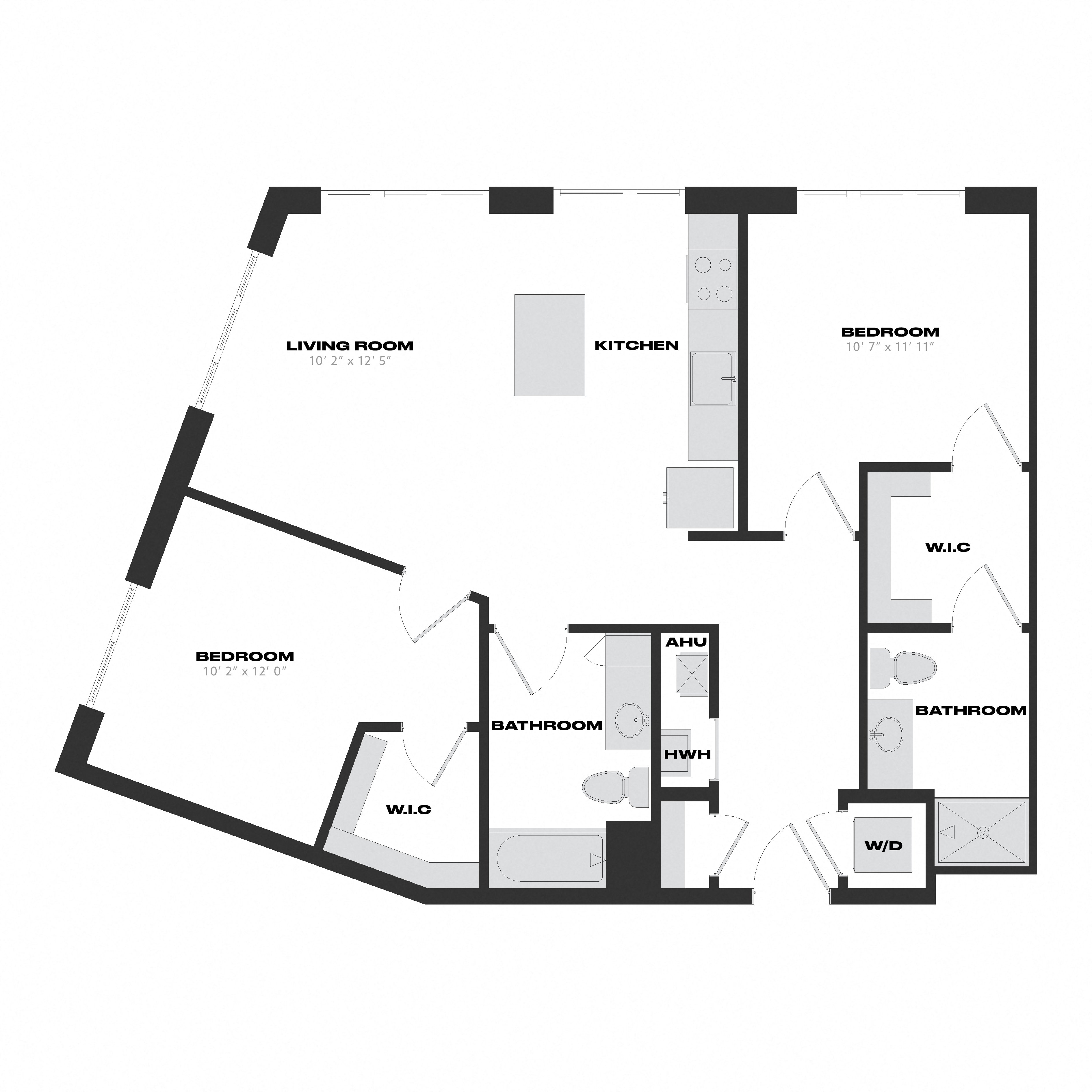 2 Bed/2 Bath-B9 floor plan