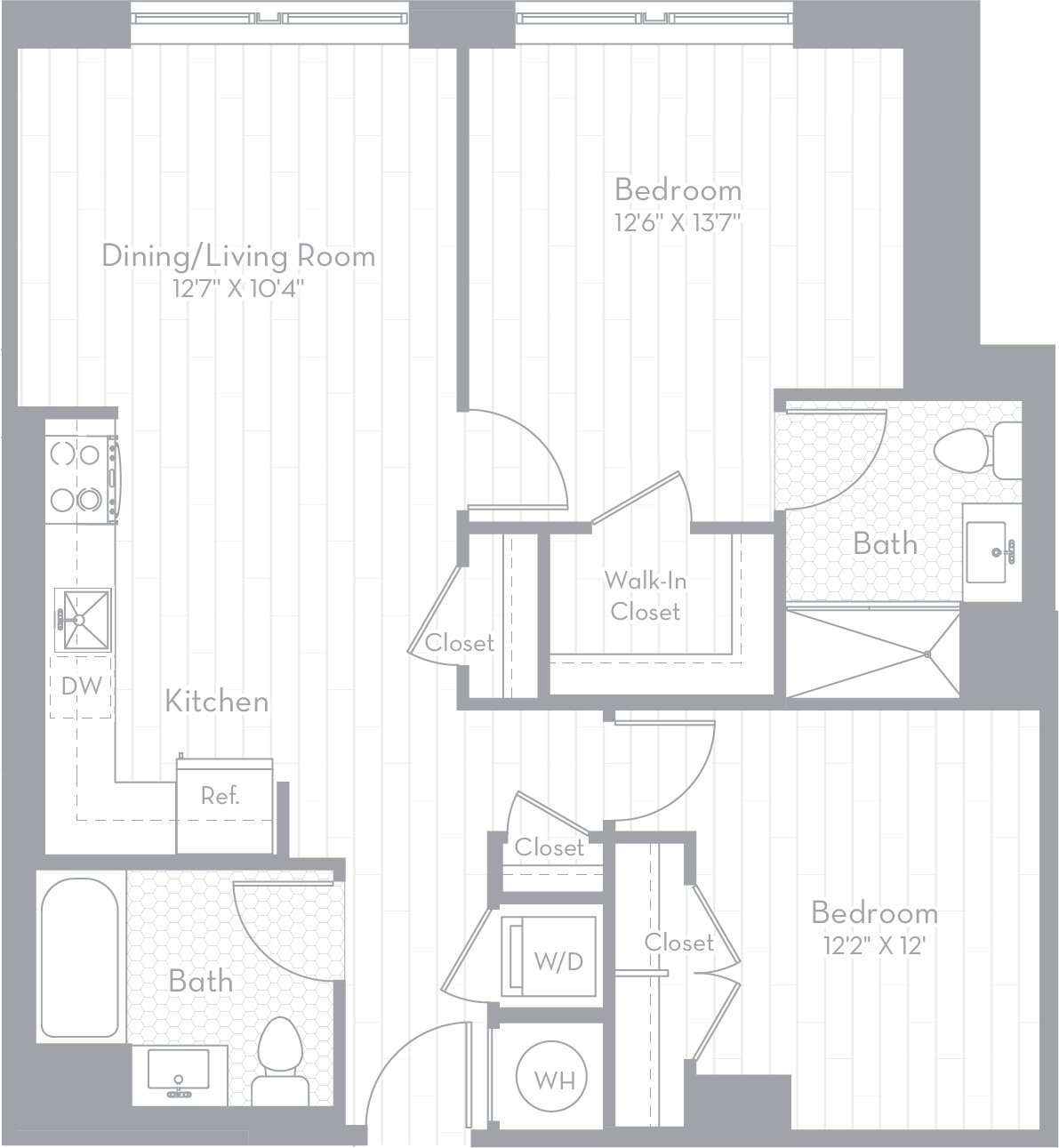 2 Bed/2 Bath-B02 floor plan