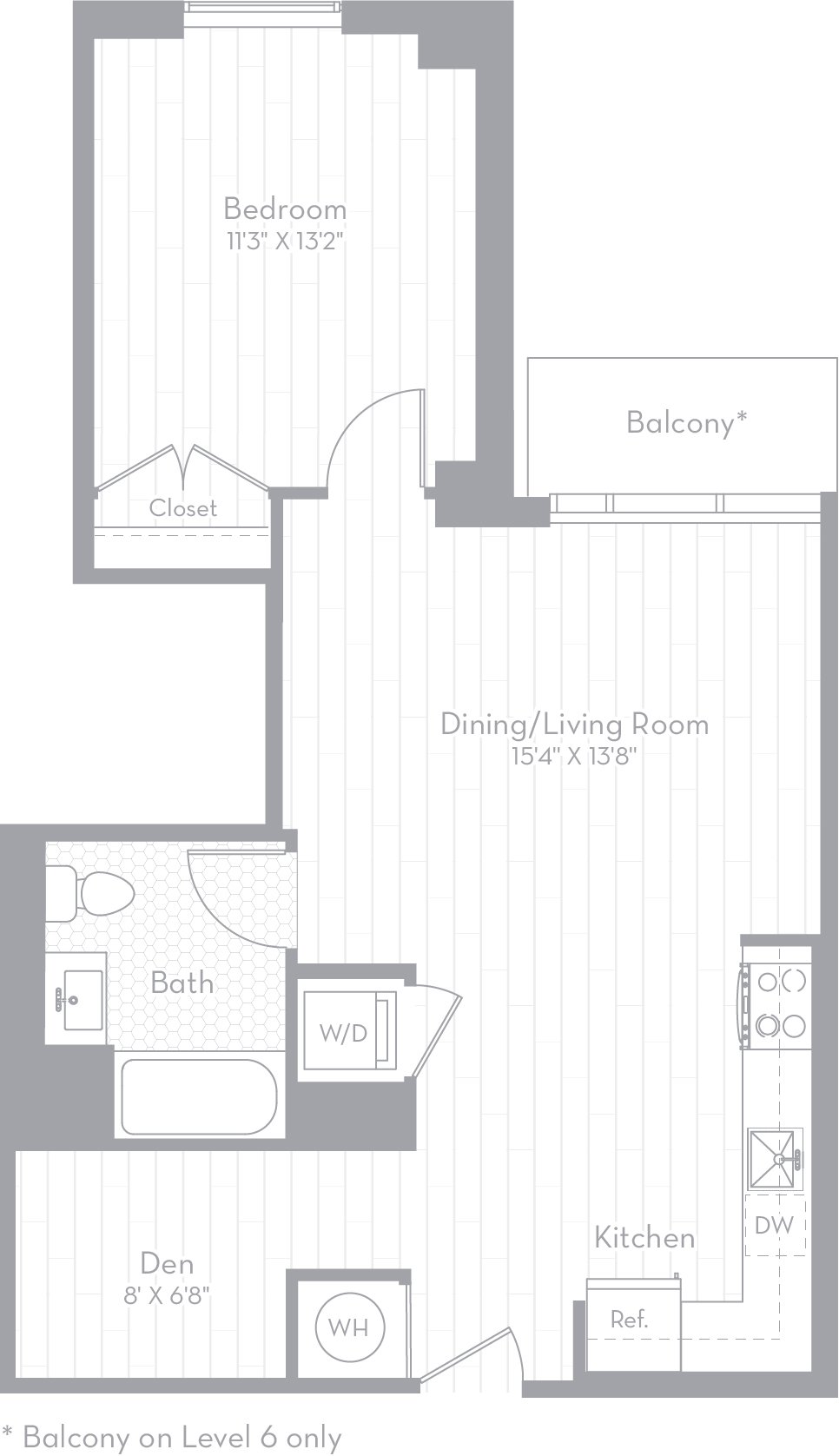 1 Bed/1 Bath Den-AD01 floor plan