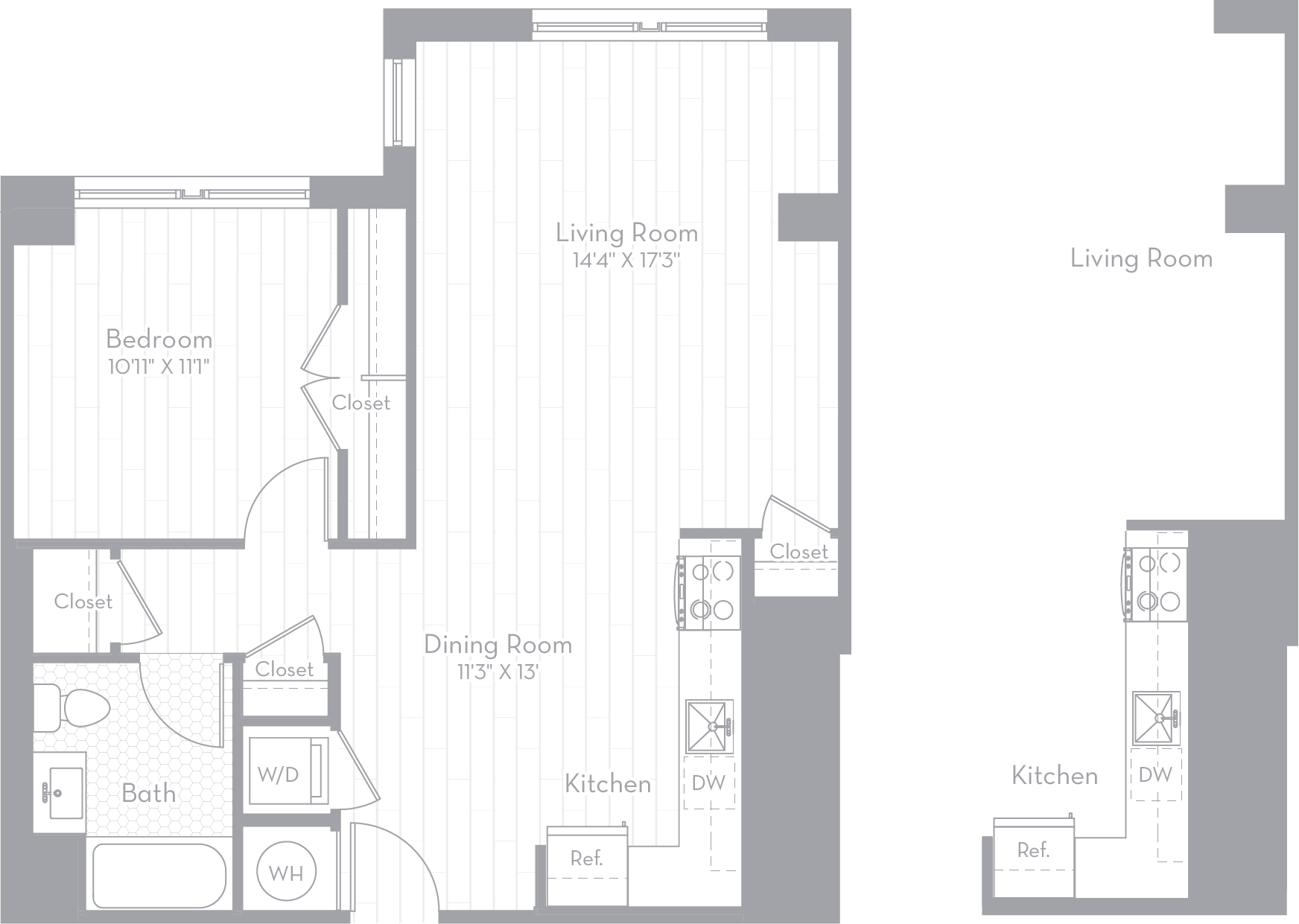 1 Bed/1 Bath-A17 floor plan