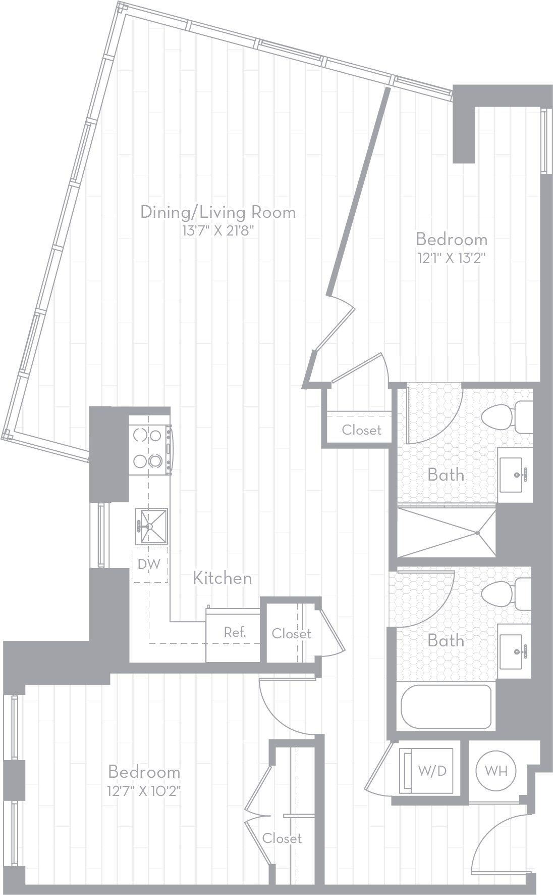 2 Bed/2 Bath-B14 floor plan