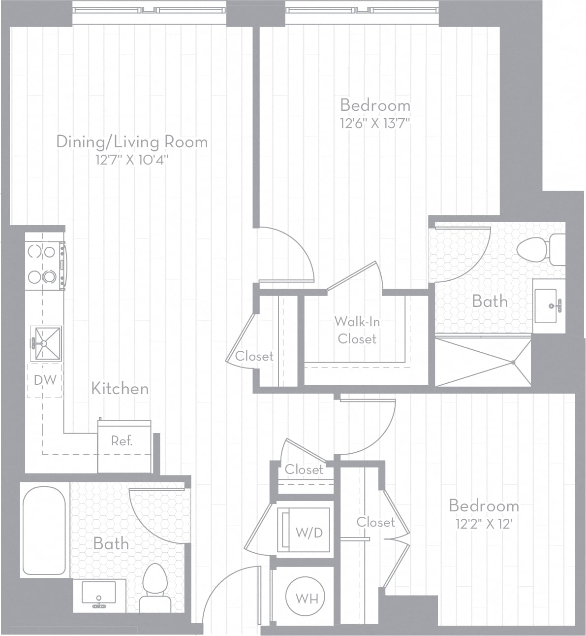 2 Bed/2 Bath-B02 floor plan