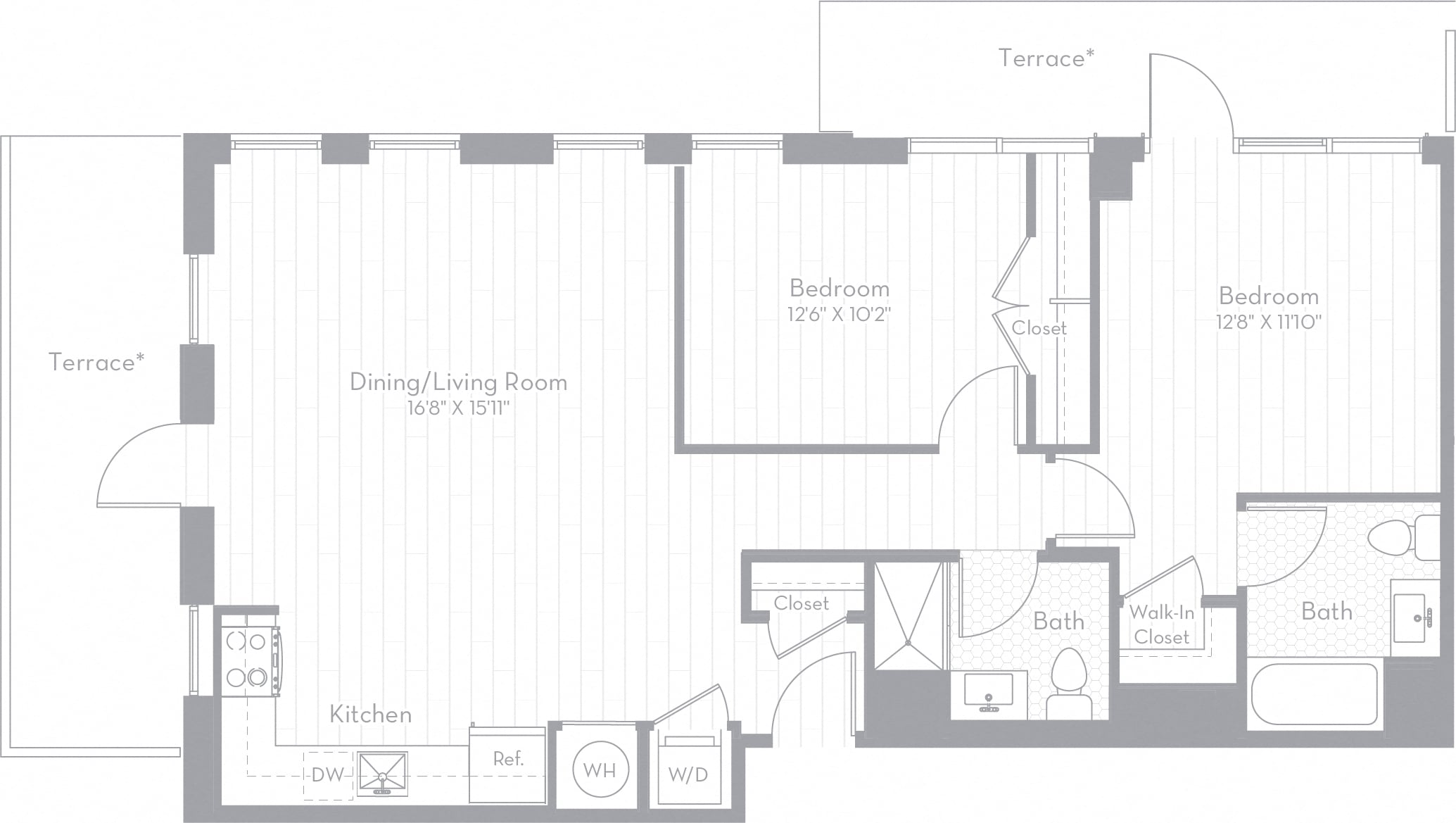 2 Bed/2 Bath-B05 floor plan