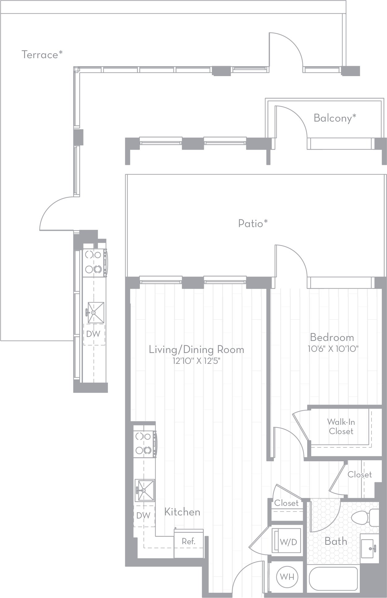 1 Bed/1 Bath-A08 floor plan